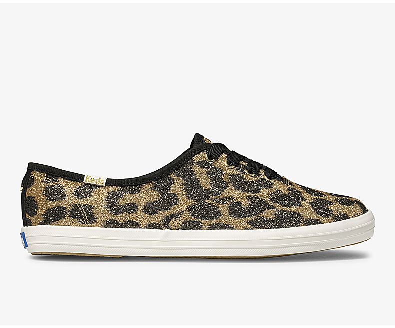 Keds Womens Brown Champion Shoes - Keds X Kate Spade New York Champion Glitter Leopard 357RNEMCX